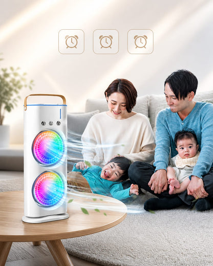 Portable Dual Fan Air Cooler – Compact USB Cooling Towe